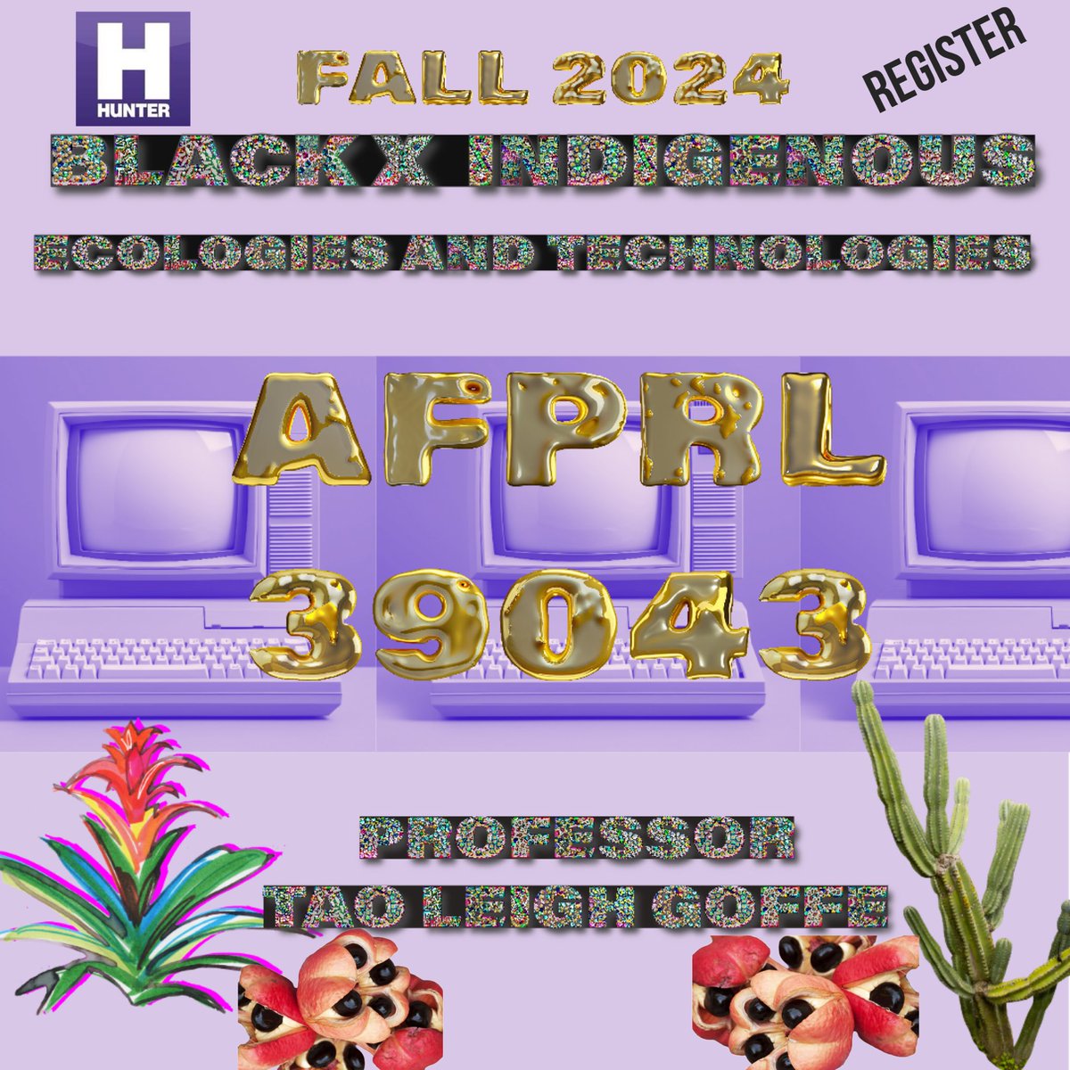 Coming Fall 2024 @Hunter_College. BLACK AND INDIGENOUS ECOLOGIES AND TECHNOLOGIES! Excited to bring this course to CUNY taught as part of my lab. Visit us on the 16th Floor! 🧪 #DarkLab @LaboratoryDark. Syllabus coming soon! Read along with us.