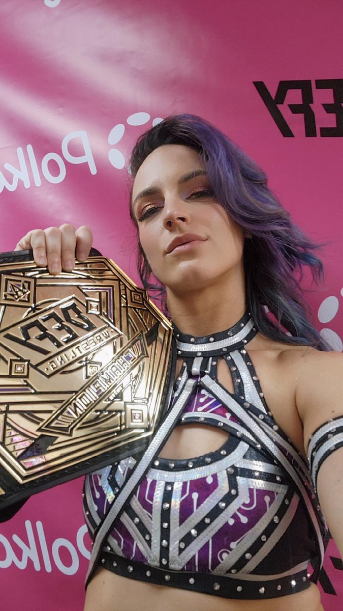 Thank you, @VertVixen, for being an amazing Defy Womens Champion! I was sad to see you go down in defeat tonight, but in defeat, you leveled up @MarinaShafir with her first title win! This isn't the end! Your next challenge awaits...