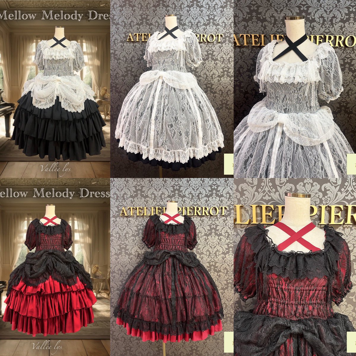 Vallee lys Mellow Melody Dress 白 ホワイト Melody Mellow Dress 白