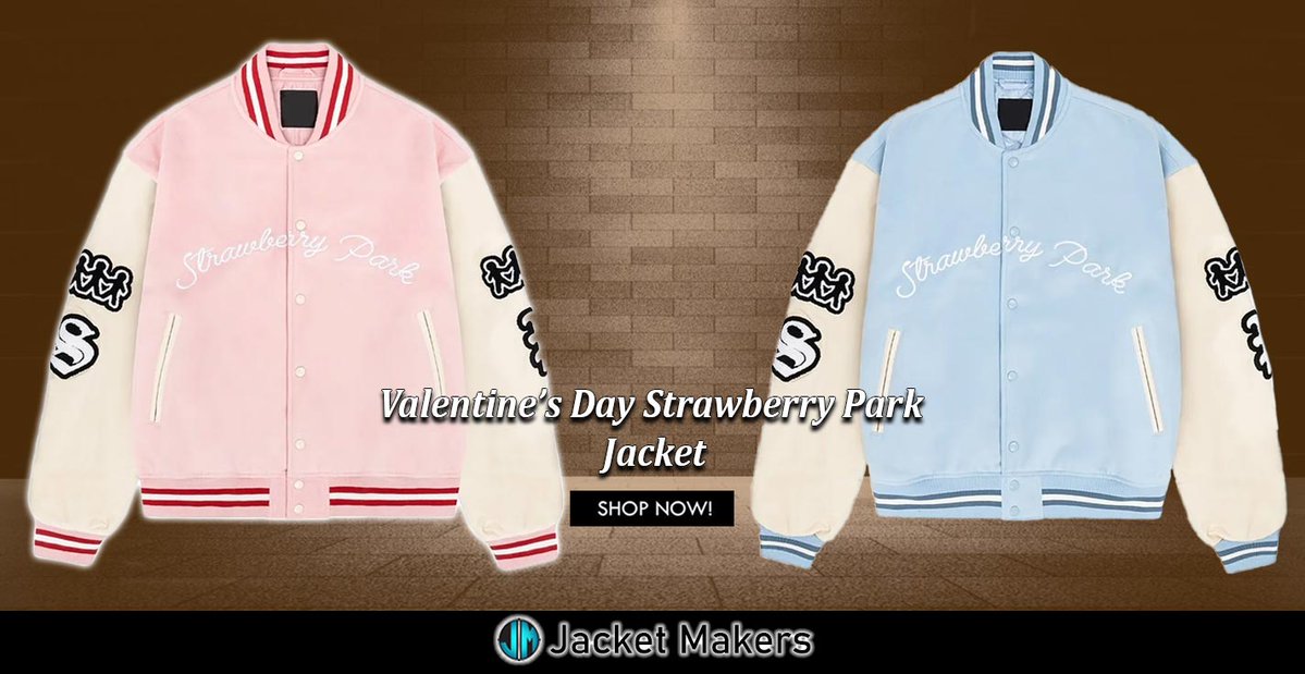 #ValentinesDay Wool/Leather #StrawberryPark #Letterman Jacket jacketmakers.com/product/strawb… #Mens #Women #OOTD #Style #Fashion #Outfits #Costume #Cosplay #Gifts #Jacket #strawberry #valentines #StrawberryLove #ParkRomance #VarsitySweetheart #StrawberrySweetheart #sale #ShopNow
