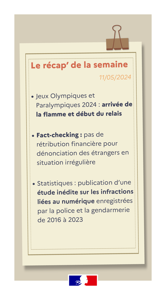 Bonjour à tous, cette semaine la flamme olympique est arrivée en France 🥳🔥. Ce sujet et beaucoup d’autres sont à retrouver dans #LeRécap de la semaine⤵️