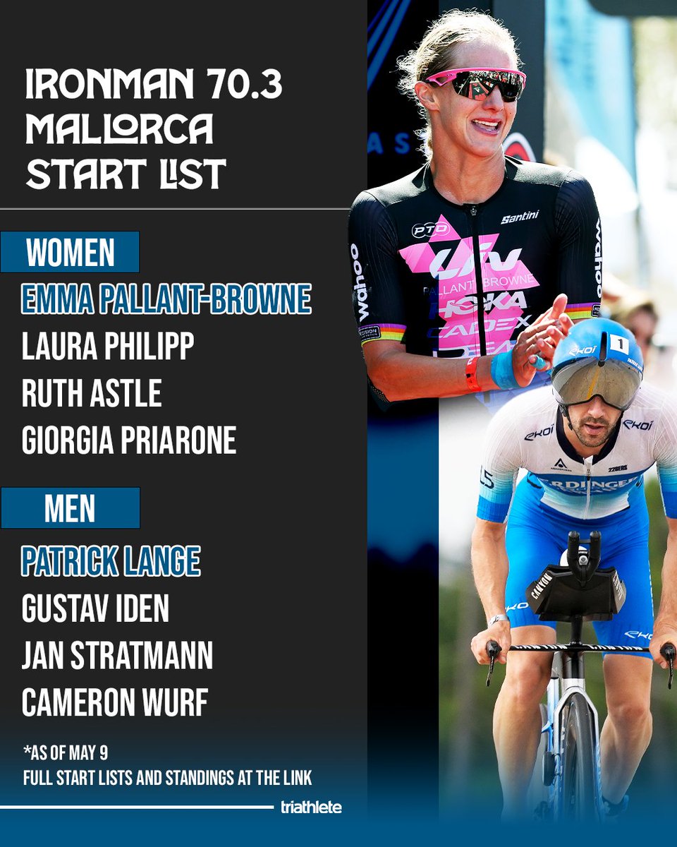 Ironman 70.3 Mallorca starts NOW on @Outside_Watch! 🔥 Gustav Iden, Patrick Lange, Emma Pallant-Browne, Laura Philipp, and more — check out the loaded start lists, plus all the streaming info you need! ⤵️ 🔗: bit.ly/3UAKgVE