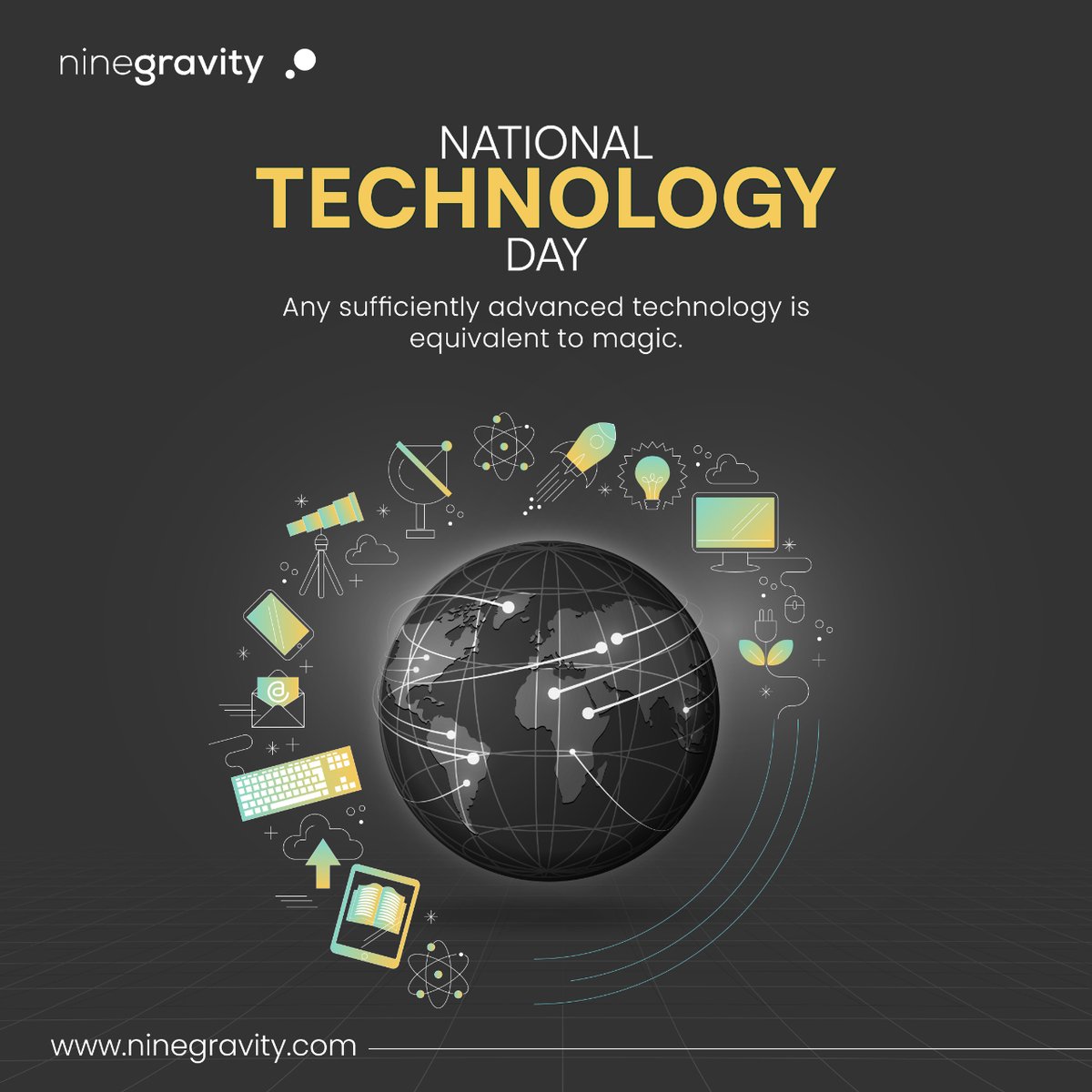 nine_gravity's tweet image. Cheers to the code that unites us and the tech that drives us forward. Happy National Technology Day!ย
#NineGravity #NationalTechnologyDay #CodeCreators #Digitaltransformation