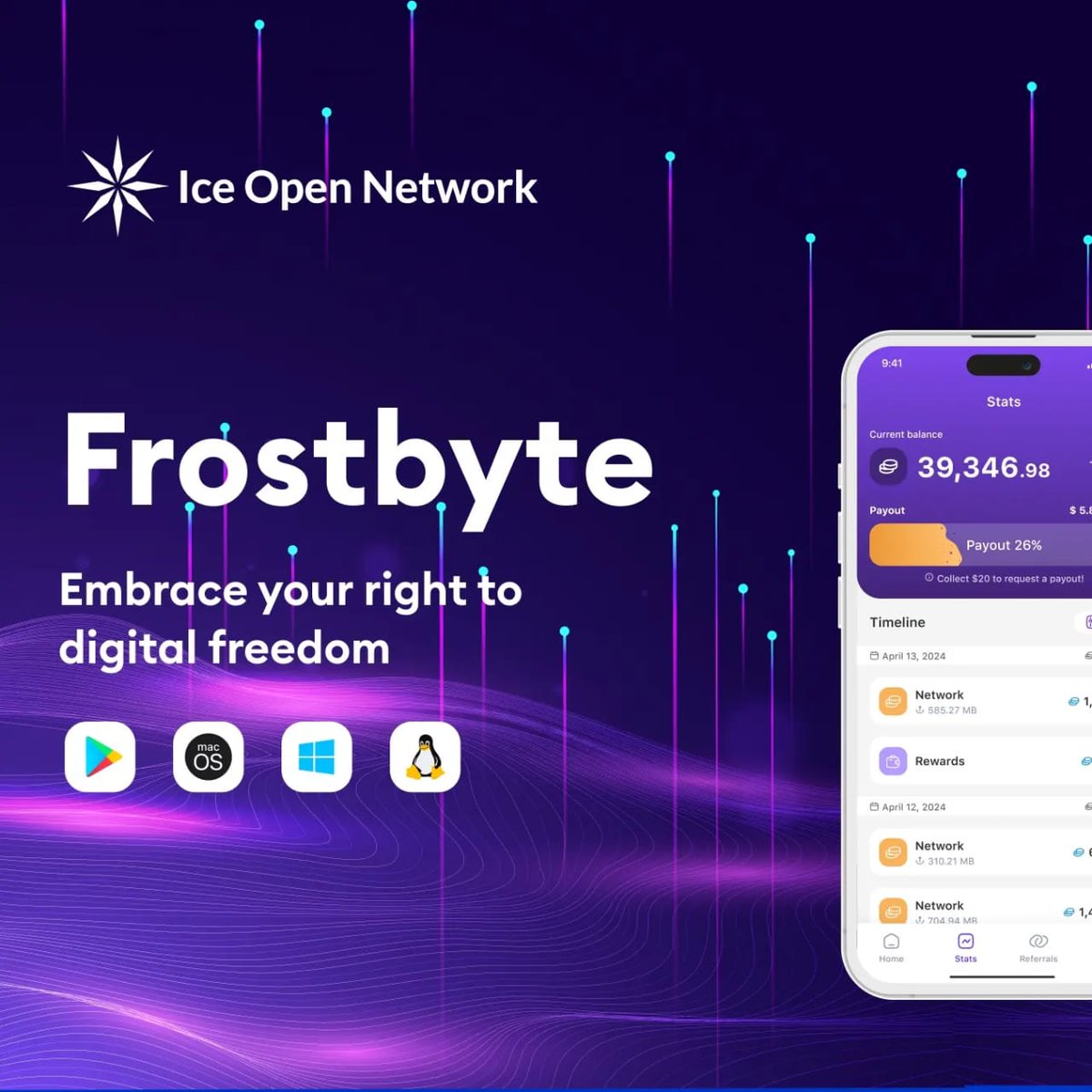 Hey #Pioneers 👫 great news is here @ice_blockchain launch new mining app #Frostbyte join it now and earn some dollar💰(note :- #Icenetwork CT said they will not repeat their previous mistakes like Quiz KYC) How to join:- 1⃣ Download beta ver app from this link…