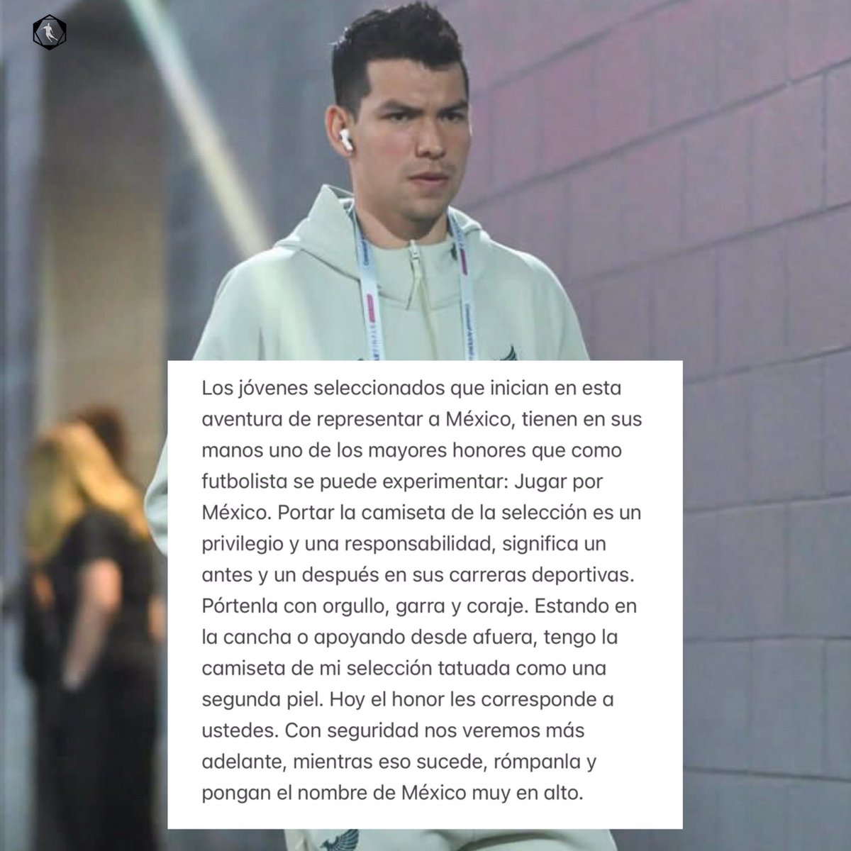 ¡EMOTIVO!🇲🇽🥹 Así el mensaje de apoyo del #HirvingLozano a la nueva generación de la #SelecciónMexicana #futbol #football #soccer #mexico #chuckylozano