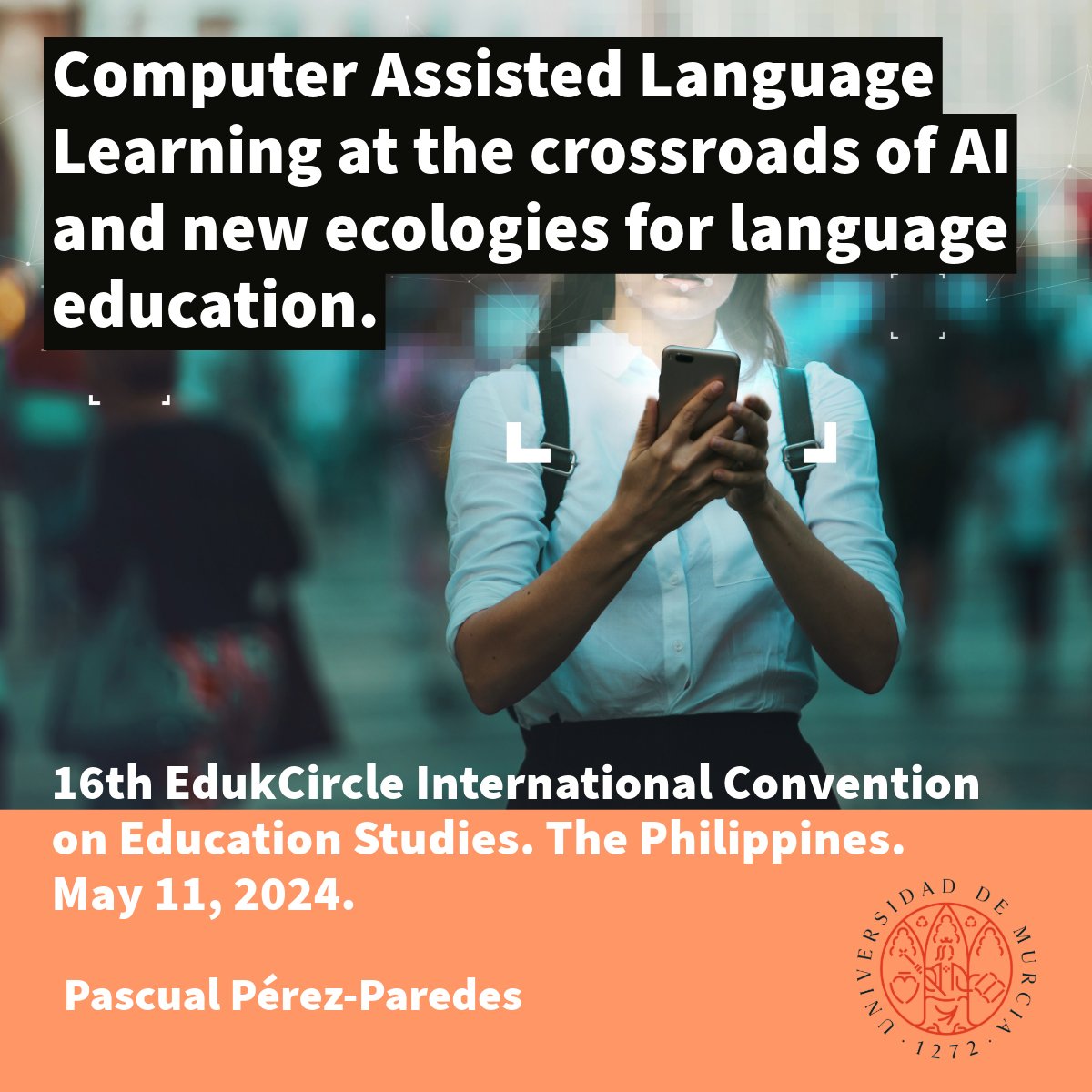 Excited to speak in a few minutes at the @edukcirlce 16th EdukCircle International Convention on Education Studies in The Philippines on 'Computer Assisted Language Learning at the crossroads of AI & new ecologies for #languageeducation' #languagelearning #learning #technology