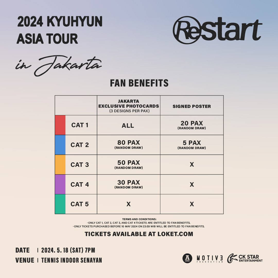 Only 7 days left to #2024KYUHYUNASIATOUR Restart in Jakarta, hands up if you're bursting with excitement! 🤩🎶 The tickets to #KyuhyunInJakarta are still available at bit.ly/CKSKYUHYUN2024 so, make sure don't miss this chance to join #Kyuhyun first-ever solo debut concert…