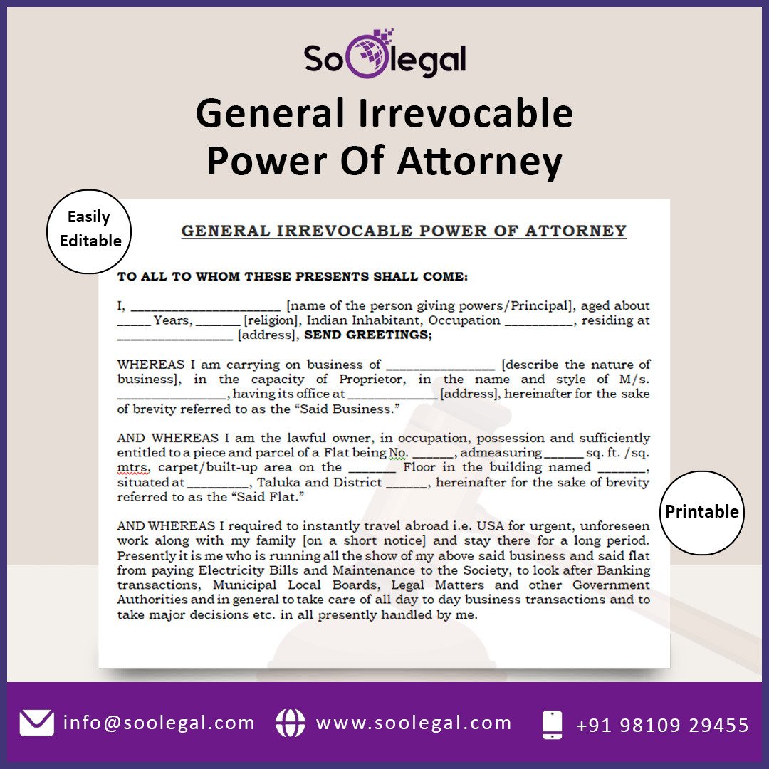 Connect with SoOLEGAL, Where you can;

👉🏻 Instant Download General Irrevocable Power Of Attorney

✅Printable
✅A4 Size

𝑫𝒐𝒘𝒏𝒍𝒐𝒂𝒅 𝐍𝐨𝐰 Drafted By Shuchi Upadhyay : bit.ly/3UPkSgv

#PowerofAttorney #Irrevocable #legaltemplates #legaldratfs #SoOLEGAL