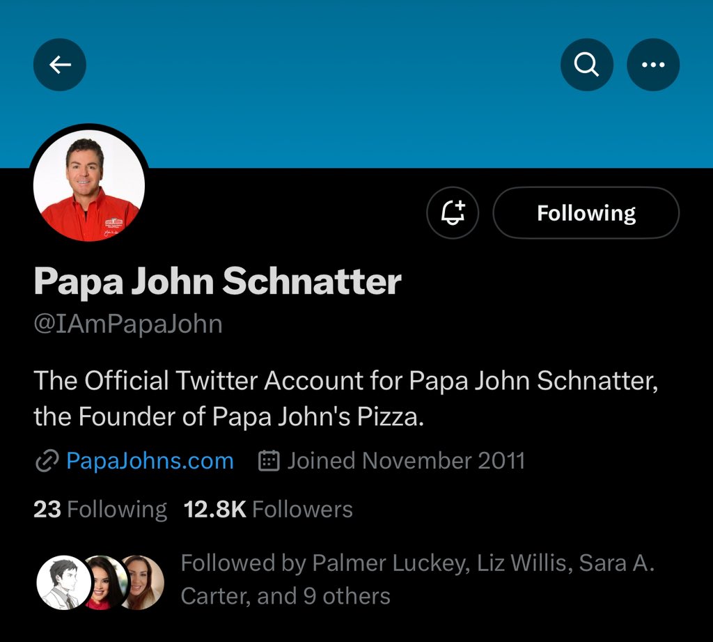@stillgray @Nero Can @IAmPapaJohn get access to his 𝕏 account back? He can’t get in and the people who set him up allegedly took it hostage.