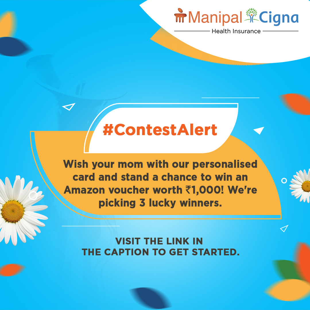 #ContestAlert Wish your mother with our personalised card by sharing a photo with your mother - use the link given below. Link: database.link/greetings/moth… 1) Tag us and 3 more friends 2) Use #DearMom and #ManipalCignaHealthInsurnace