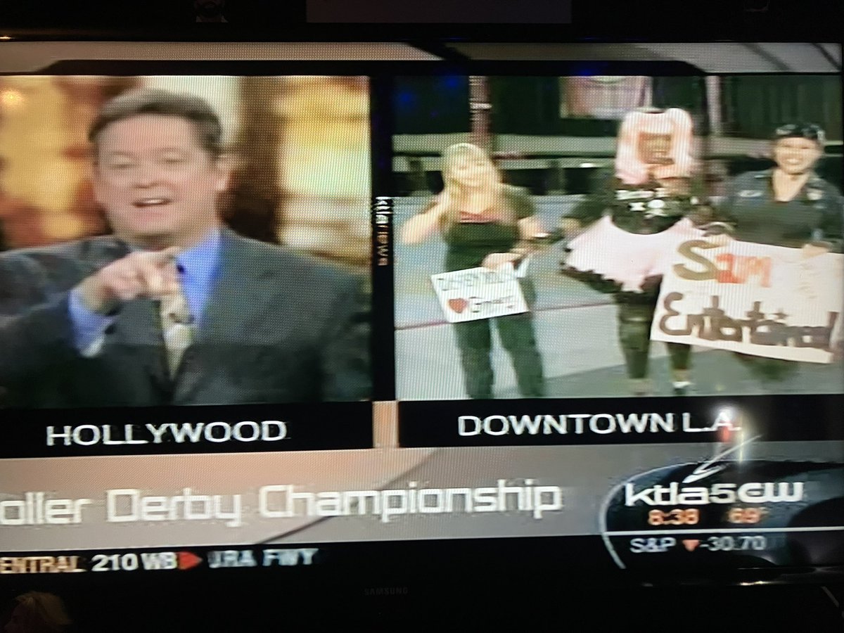 Sam Rubin shares his accountant was Derby Doll @CannonDollX on the @KTLAMorningNews. 😢11/06/2008 #SamRubin