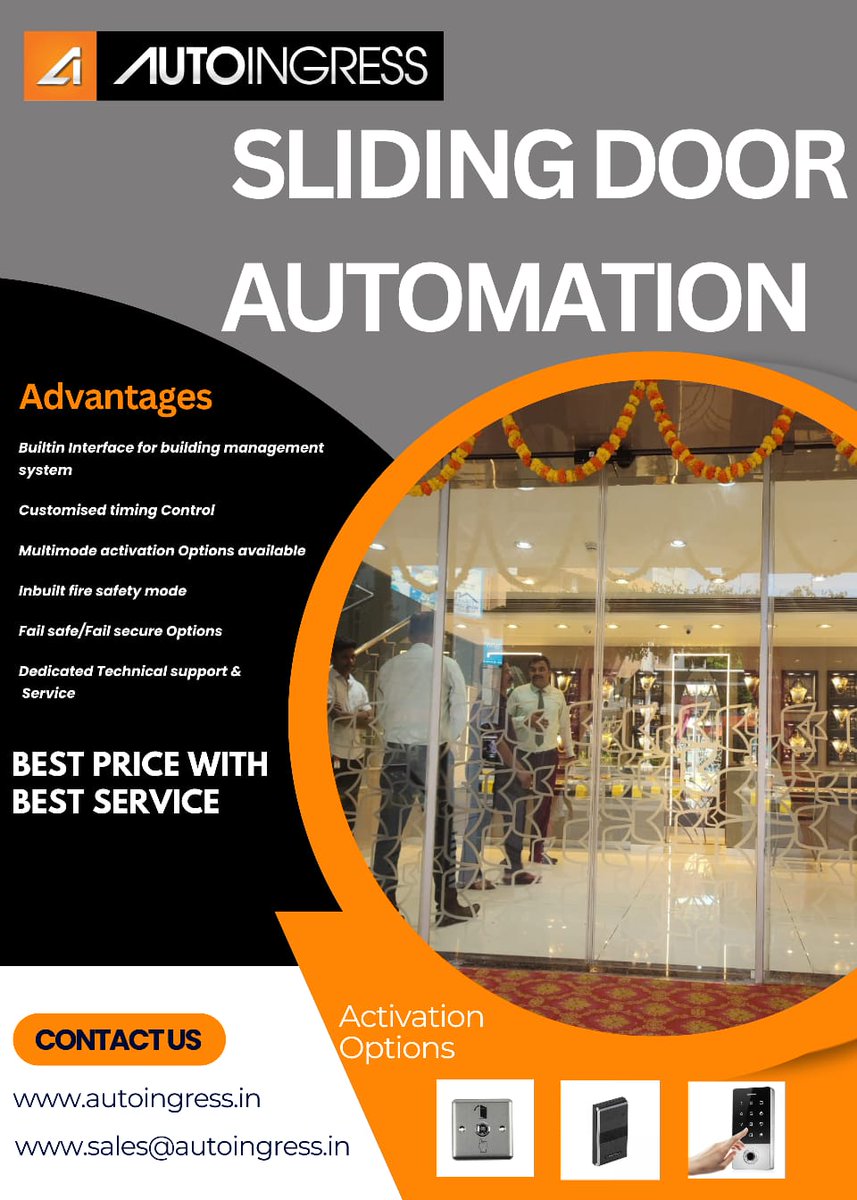 A perfect blend of interior architecture with luxurious automation. Auto Ingress Automatic Door System - Tailor made secure door solution for Elite Residential interiors