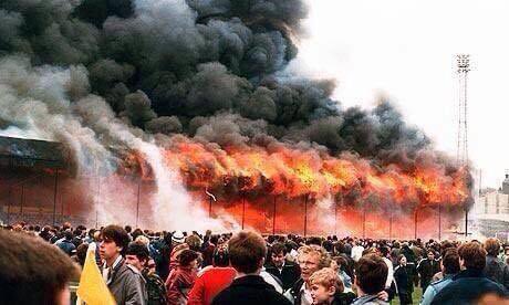 TODAY WE REMEMBER THE 56 FOOTBALL FANS WHO TRAGICALLY DIED IN THE BRADFORD CITY STADIUM FIRE 11th MAY 1985 R.I.P...We are all football fans no matter what Teams we support...