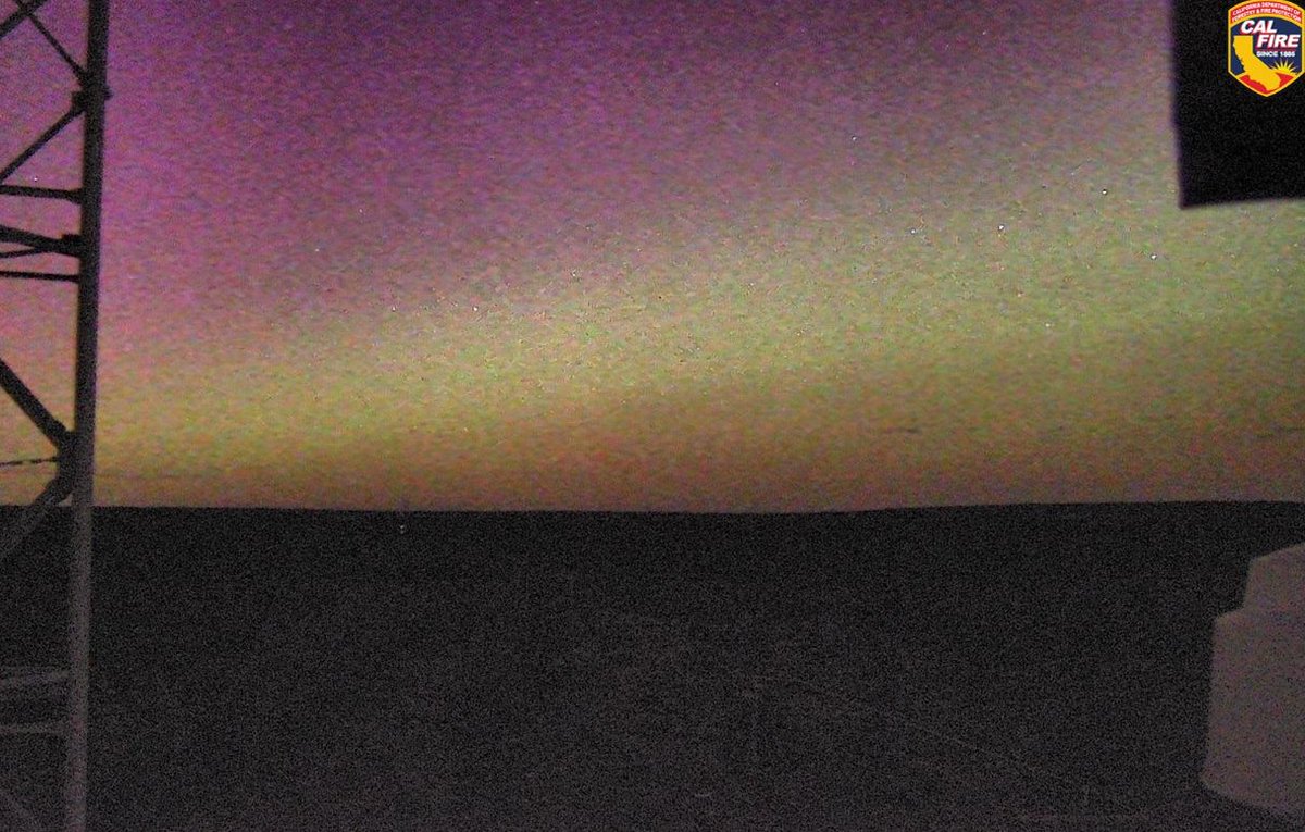 Northern Lights as seen from a CalFire camera near Burney CA.