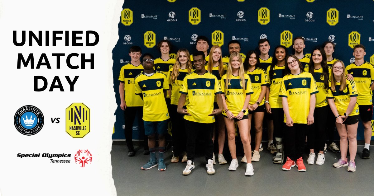 It's match day! The @NashvilleSC Unified Team takes on @CharlotteFC Unified at @BofAstadium tonight! Read the preview here: specialolympicstn.org/news/match-day… #EveryoneN #CLTvNSH
