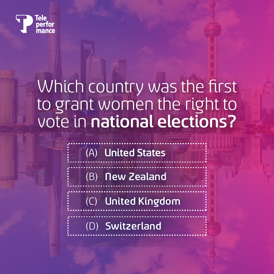 Women in this country gained the right to vote in 1893, making it the first self-governing country to do so. Do you know the correct answer? Comment now! #TPIndia #TheWorldlyAffairs #Question #Saturday #Morning #Employee #Engagement