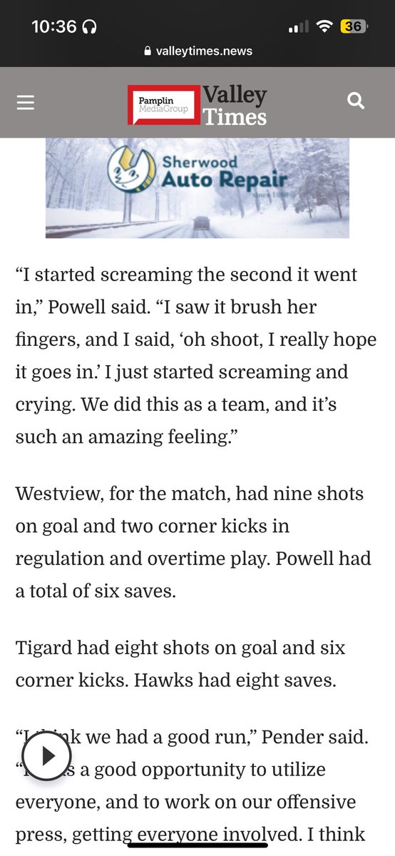 EmmaPowell_21's tweet photo. Missing high school soccer season so much as spring sports come to an end. 

This is a little of a news article from a game this past szn.

#soccer #oregon #highschool https://t.co/digunGPDfu