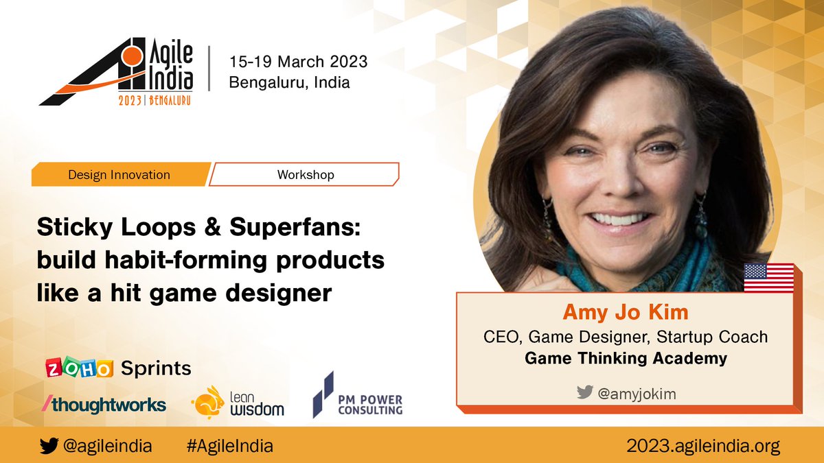 [VIDEO] 'Sticky Loops & Superfans: build habit-forming products like a hit game designer' by @amyjokim at #AgileIndia 2023.
youtube.com/watch?v=gSqzDr…

#GameDesigning #StickyLoops #DesignInnovation #Workshop #DiversityinTech