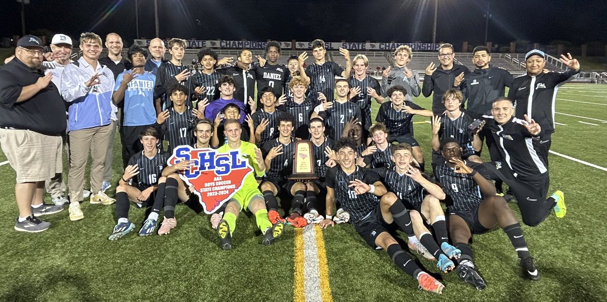 ⚽️Update: Congratulations 🎉 <a href="/DWDanielHigh/">Daniel High School</a> the <a href="/SCHSL/">SCHSL</a> Class AAA Boys’ State Champion⚽️🏆

#WeAreSCHSL
#ChampionshipSeason🏆⚽️