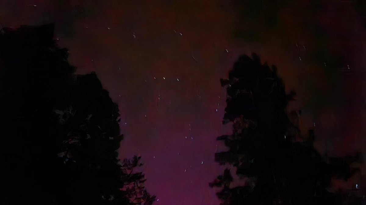 You can't see it with the naked eye, but the phone cameras can catch the aurora going on this far south. Taken 10:30pm 5/10/2024 #auroraborealis #geomagneticstorm #northerncalifornia
