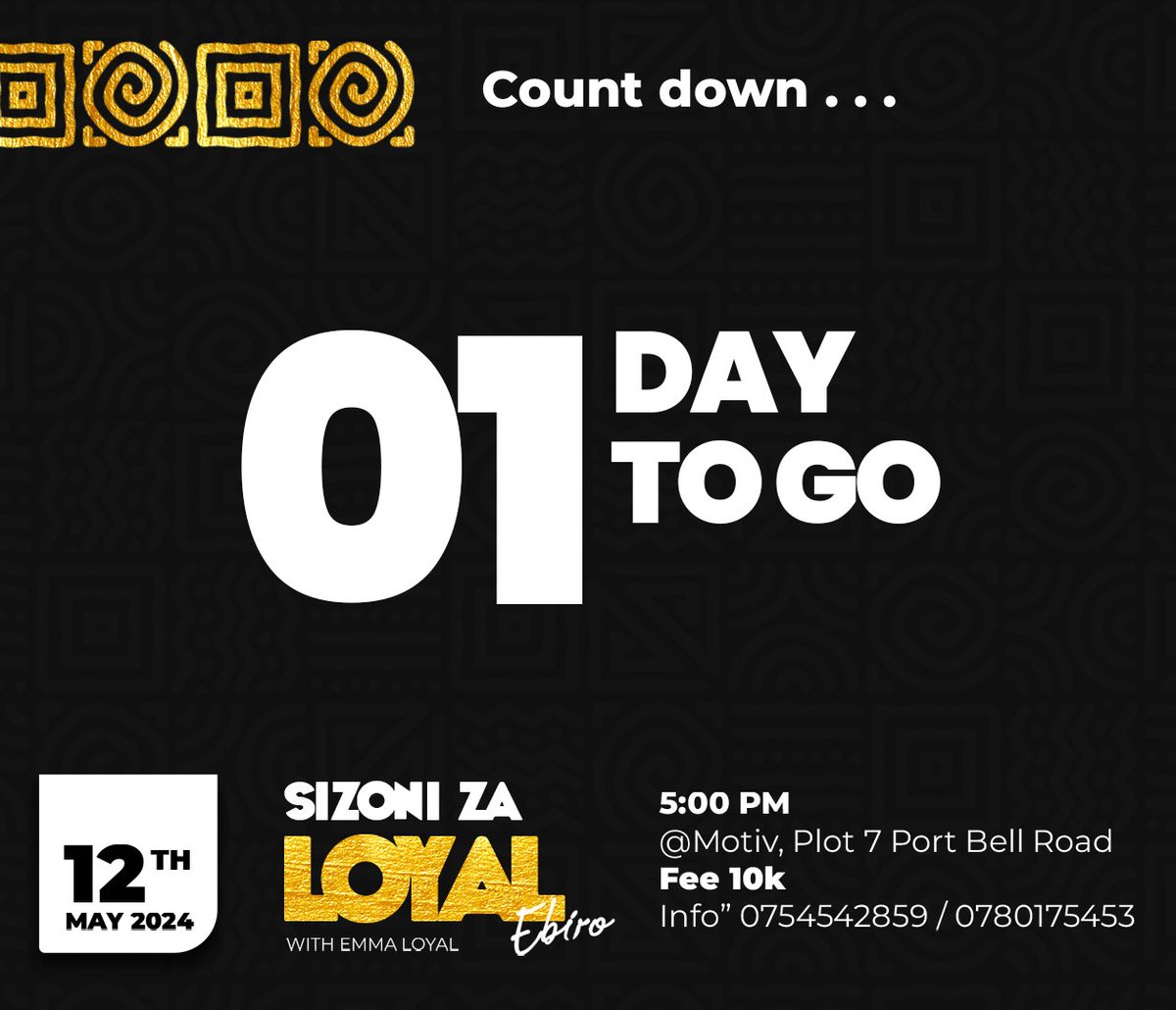 Children of God, we have only 01 day left to our BIG DAY... Have you bought your tickets? Tickets go for only 10k.