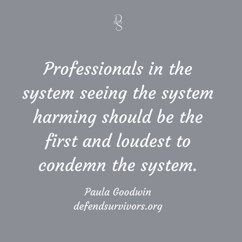 defendsurvivors's tweet photo. I started advocacy because I didn’t think people knew what happens when a child reports abuse. I found out many don’t, but the professionals in the system do know - they either think this is the way it should be or they have to deal with those people.
#believeprotectdefend https://t.co/iWCc4OGgXU