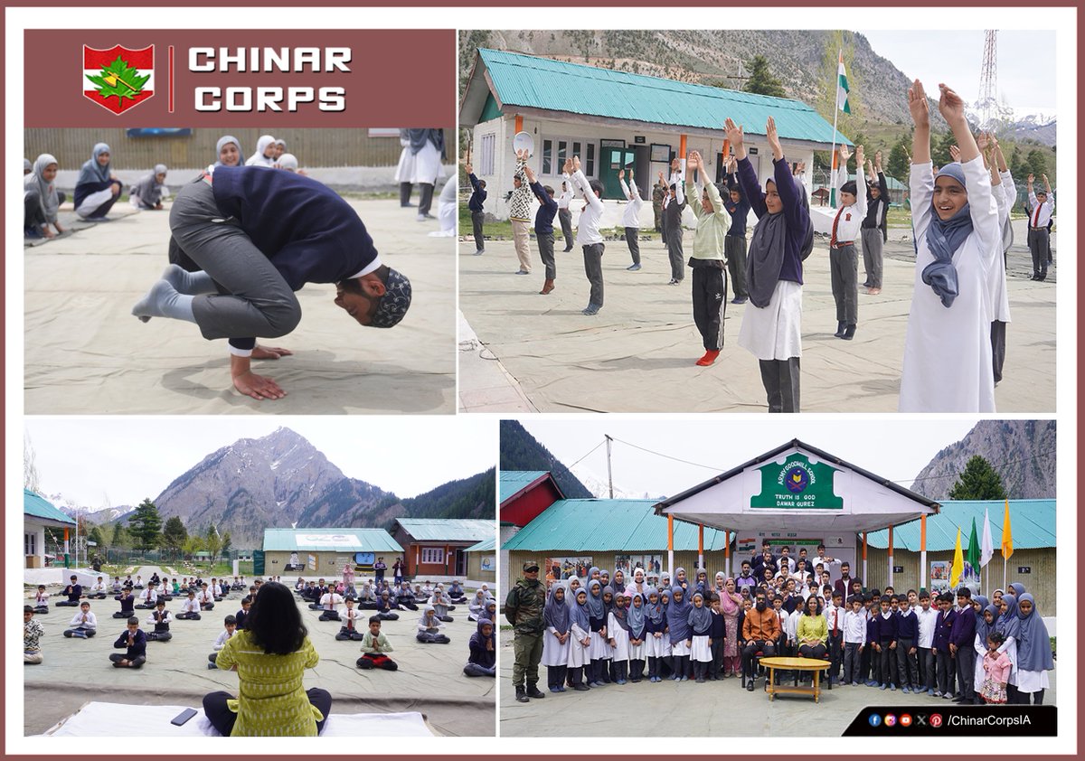 'Embarking on a journey to self-improvement with every yoga pose” #ChinarWarriors led a transformative #Yoga Session for #students at AGS Dawar, Gurez, #Bandipora. Emphasising the crucial role of daily yoga practice in enhancing physical, mental, & psychological well-being