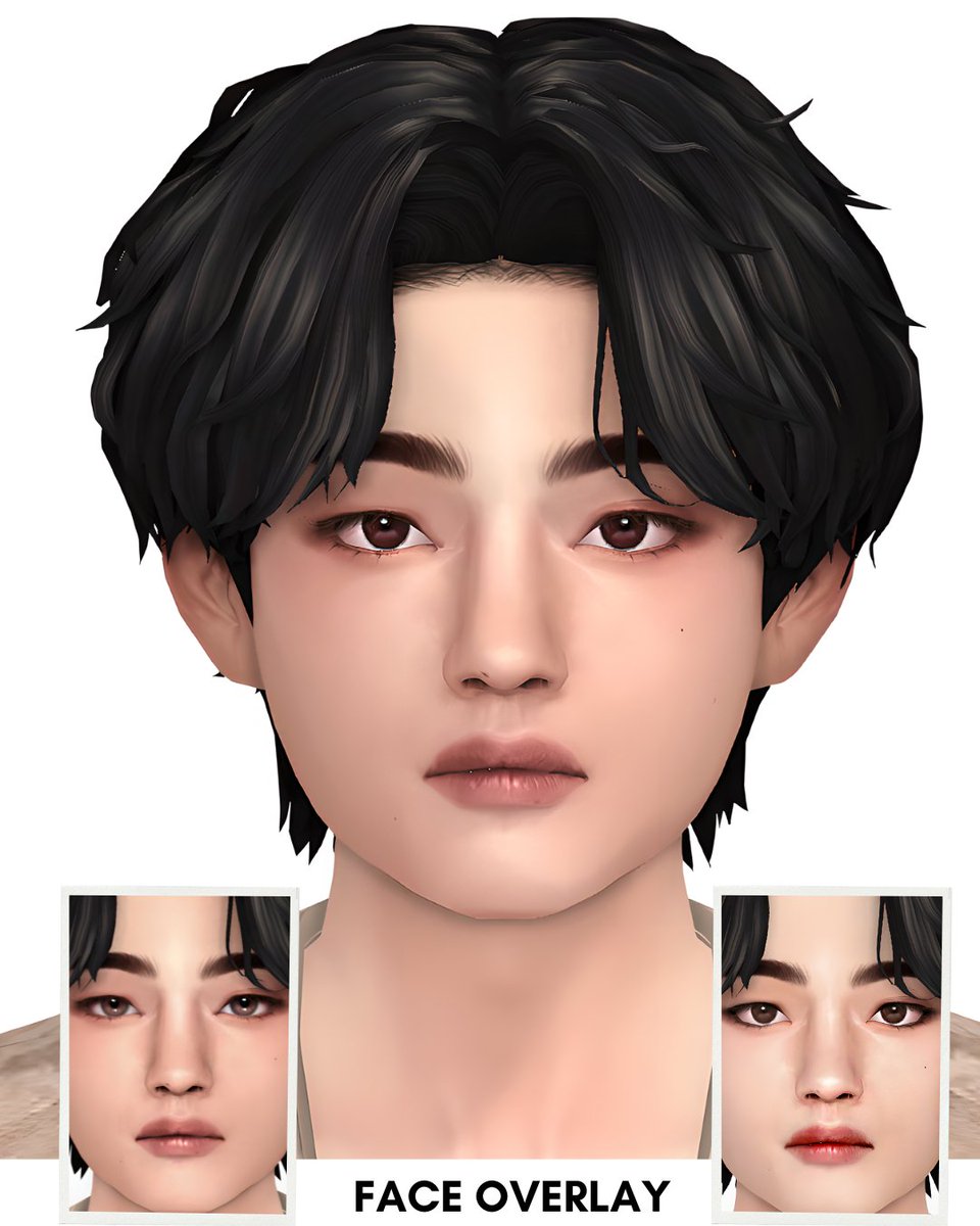 In this image you can see the face overlay better 

#bts #BTSV #thesims4cc #thesims4 #sims4mods #TAEHYUNG #Sims4