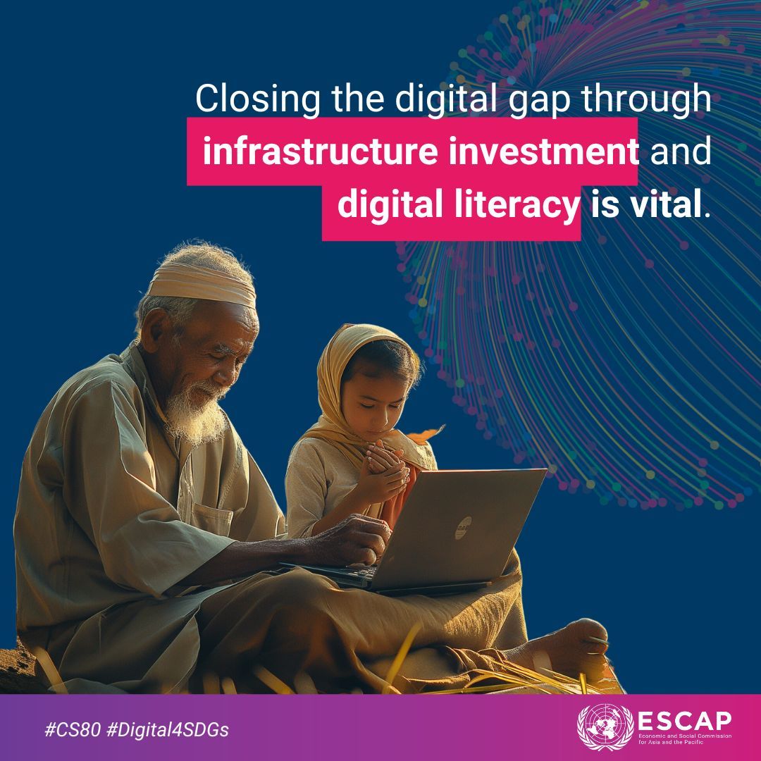 Closing the digital gap through infrastructure investment and digital literacy is vital for #LDCs, #LLDCs & #SIDS to harness the full potential of the digital economy and create a more inclusive future. 🌐📚 #CS80 Find more good practices in our report: buff.ly/3QjZj4O