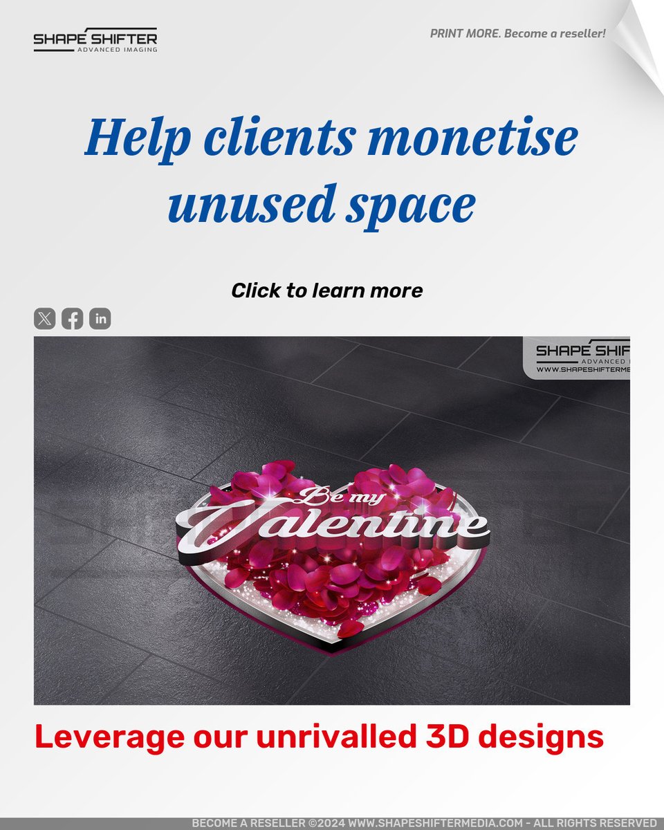 ssm.li Help clients monetise unused space Leverage our unrivalled 3D designs Click to learn more #print #digitalprinting #drupa #printerverse #printing #drupa2024 #printingsolutions #rmgt #printperfection #printers #printingtechnology