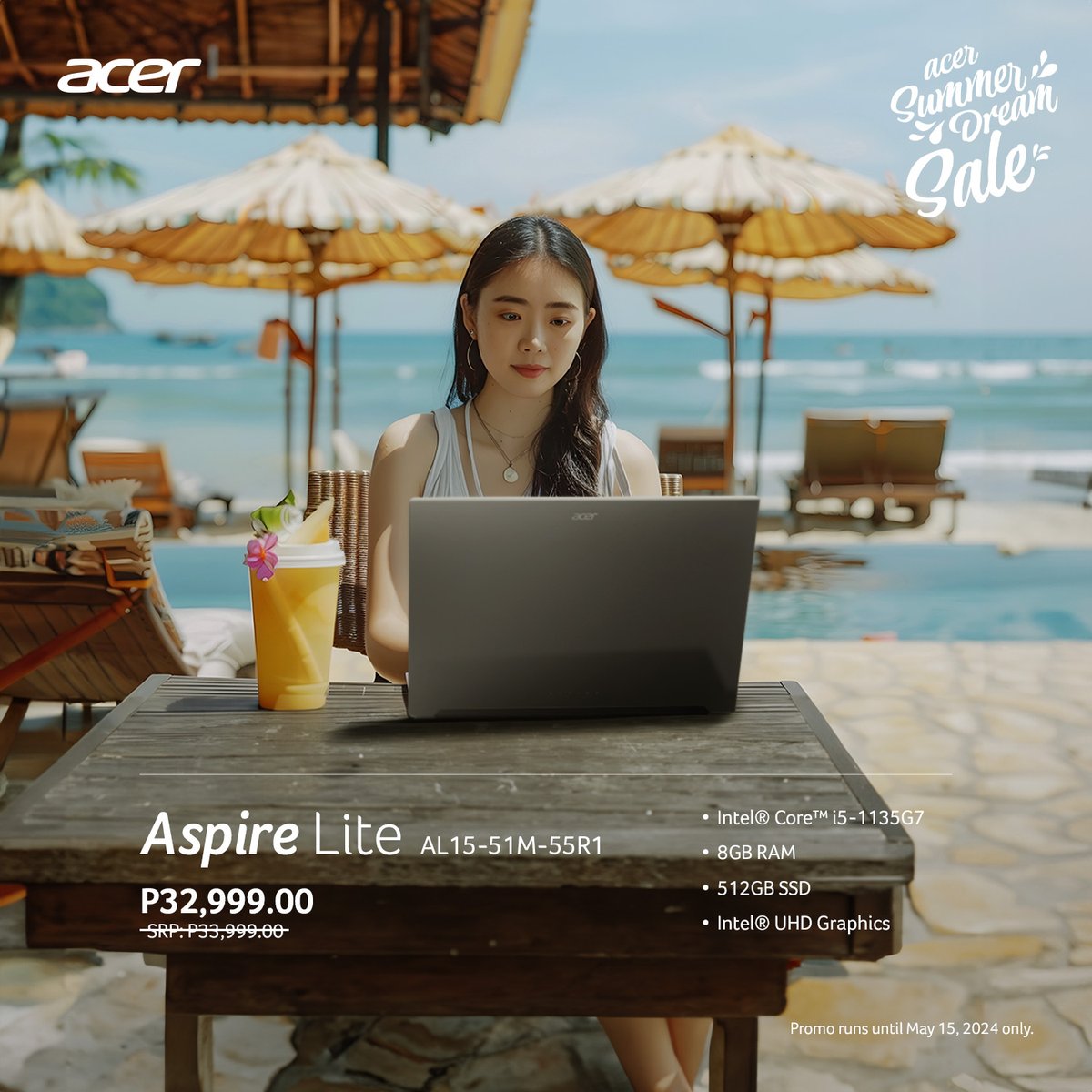 Don’t let the #AcerSummerDreamSale slip away without getting your hands on the sleek and powerful Acer Aspire 3. Upgrade now at the Acer Concept Stores, the Acer Online Store acer.link/4afeO55, or through Authorized Resellers.