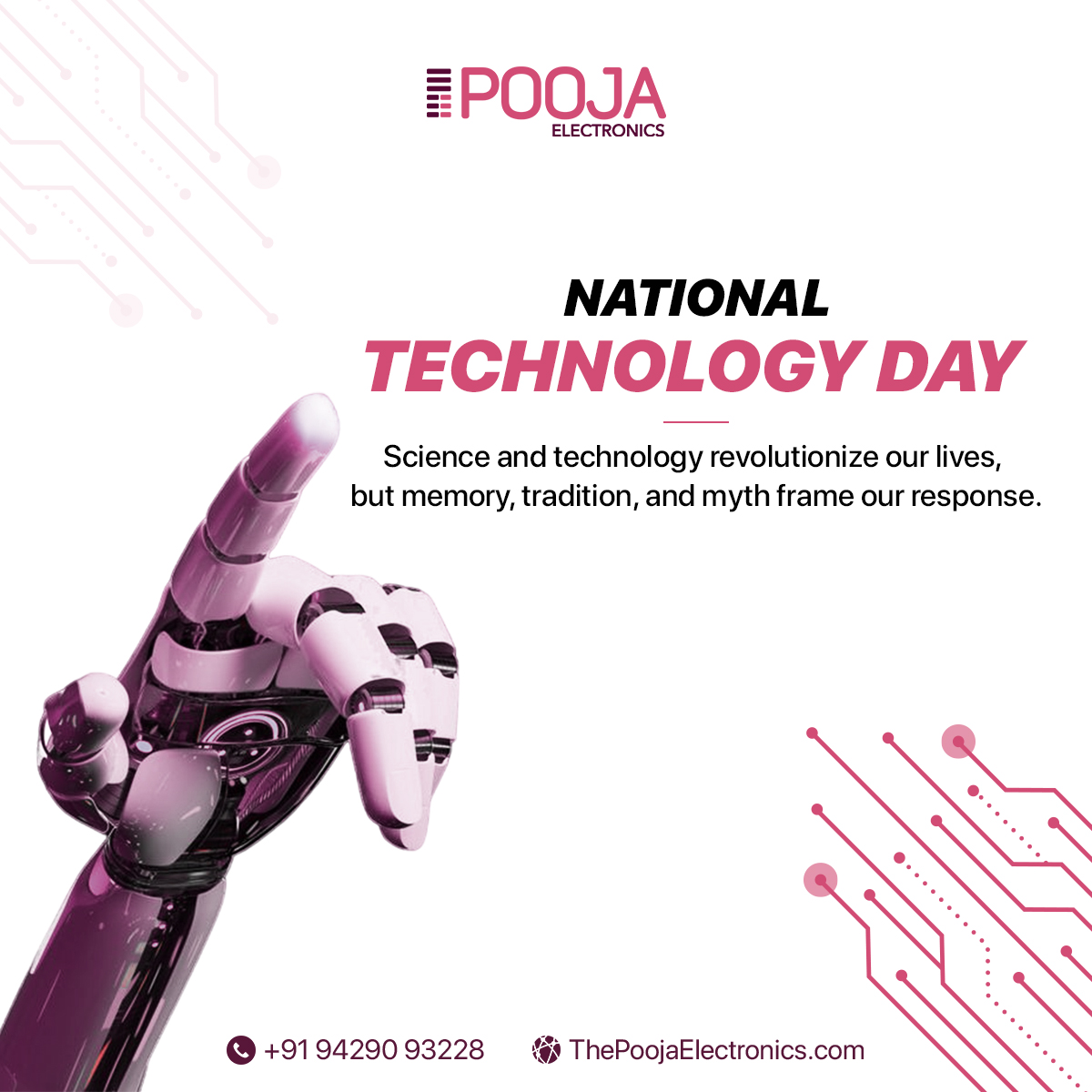 Science and technology revolutionize our lives, but memory, tradition, and myth frame our response.
.
#poojaelectronics #NationalTechnologyDay #technology #science #acremote #caraudioremote #SeamlessConnectivity #DigitalEntertainment #connectivity #homeentertainment
