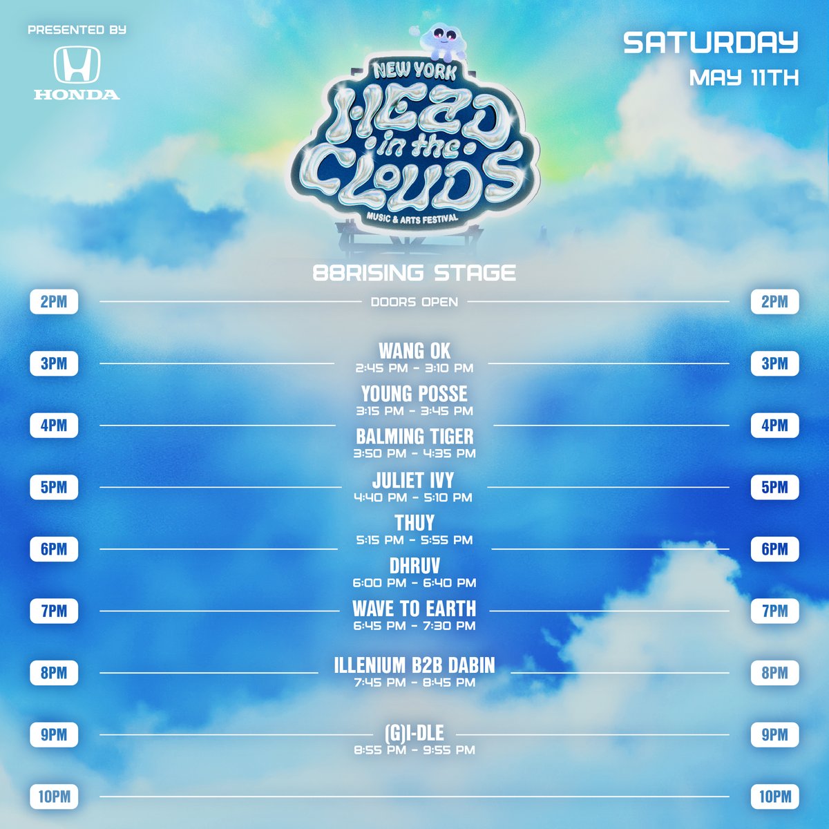 Let's go. Head In the Clouds New York 2024 ☁️ Doors open at 2PM. See you soon! #HITCNY #headintheclouds #hitcfestival