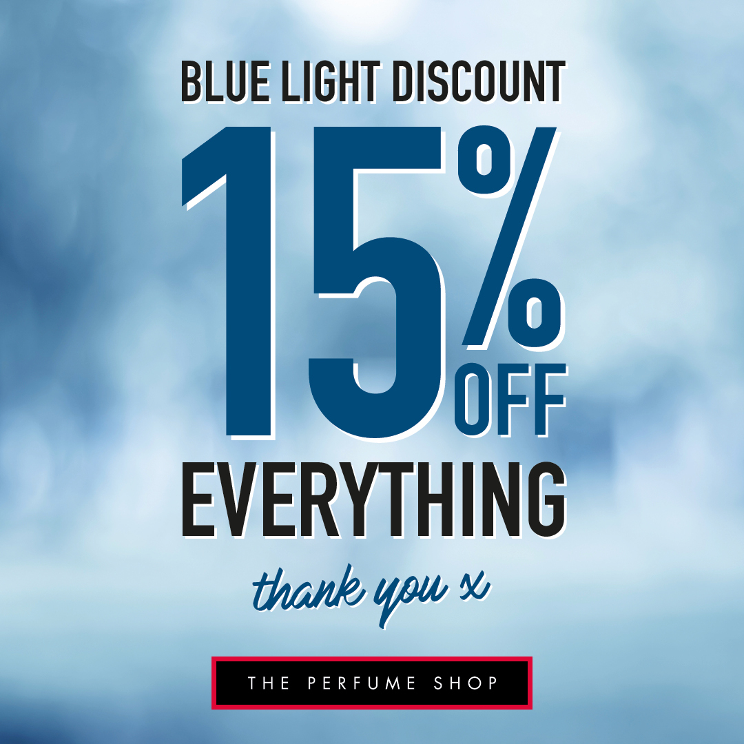 #thankyou to everyone working in emergency services, NHS, social care sector and armed forces, enjoy 15% OFF with your BLUE LIGHT CARD in-store and online💙 ow.ly/JCza50RyKbX

#theperfumeshop #bluediscountcard #nhs #armedforces #socialcare