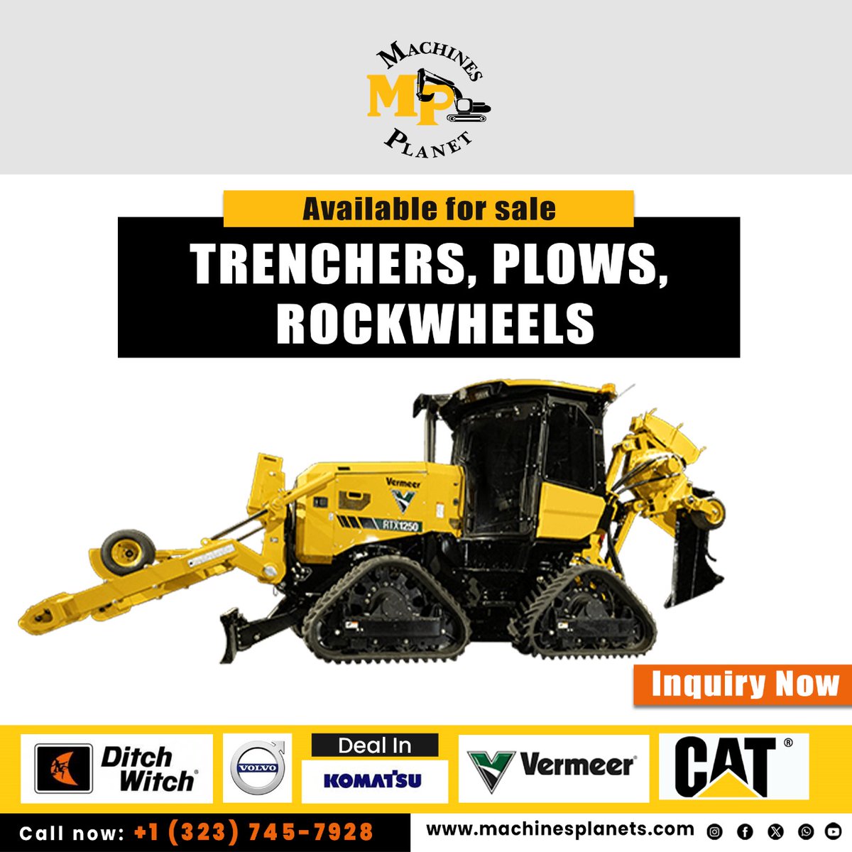 MachinePlanet0's tweet image. Trenchers, Plows, Rockwheels

Contact Us: 775-742-6242
Email: machinesplanet0@gmail.com
Visit Now: machinesplanets.com

#machinesplanetllc #machines #planets #trechers #plows #available #rockwheels