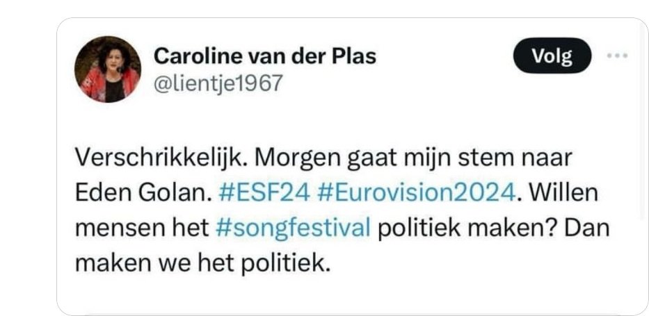 Zucht
Wat heel fijn zou zijn is dat moreel ethisch leiderschap weer terugkeert in het landsbestuur.

Nuance in plaats van steeds weer olie op het vuur.

Dat zou dergelijke ondoordachte tweets van een Nederlandse politica voorkomen. 

👇