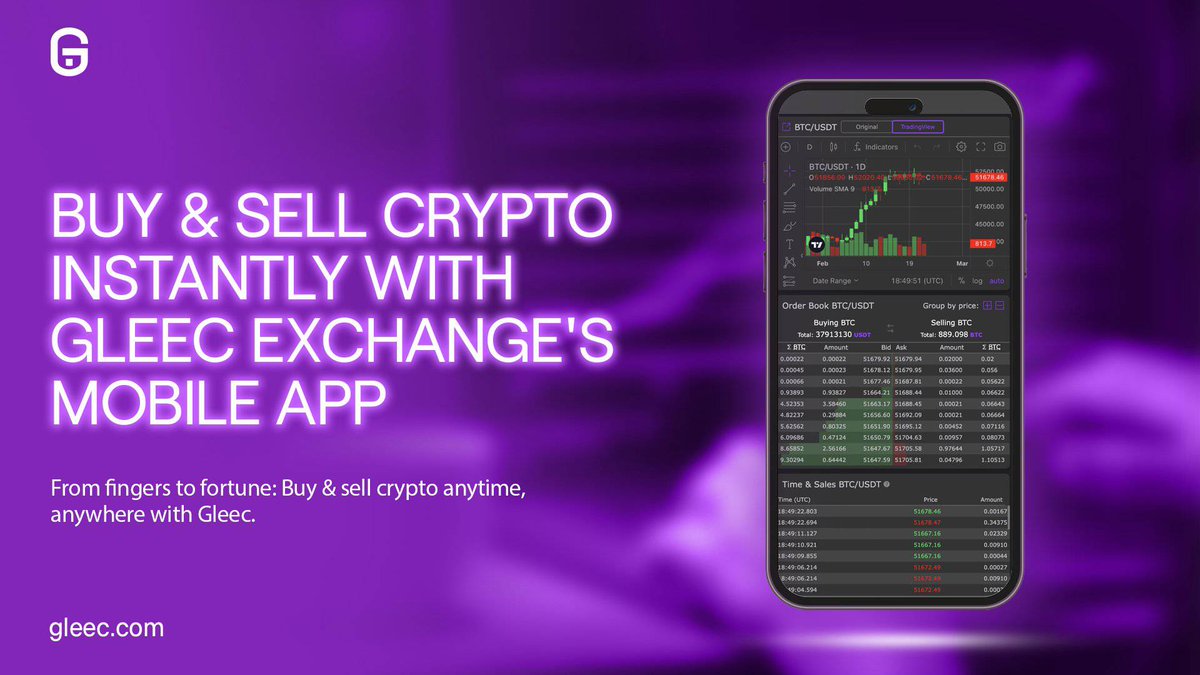 Don't miss the crypto wave! Buy & sell instantly with Gleec's mobile app. Trade on the go, anytime, anywhere - it's fast, secure & easy! Download now & join the future of finance: exchange.gleec.com #GleecExchange #Crypto #MobileApp #Investing #FutureOfFinance