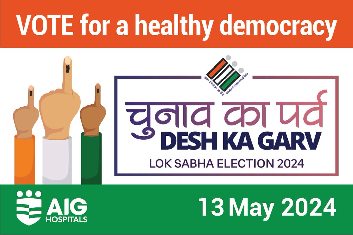 Voter Awareness Campaign. Voting is your right. Voting is your duty. Please vote and contribute to nation building. #Election2024 #Hyderabad #AIGHospitals