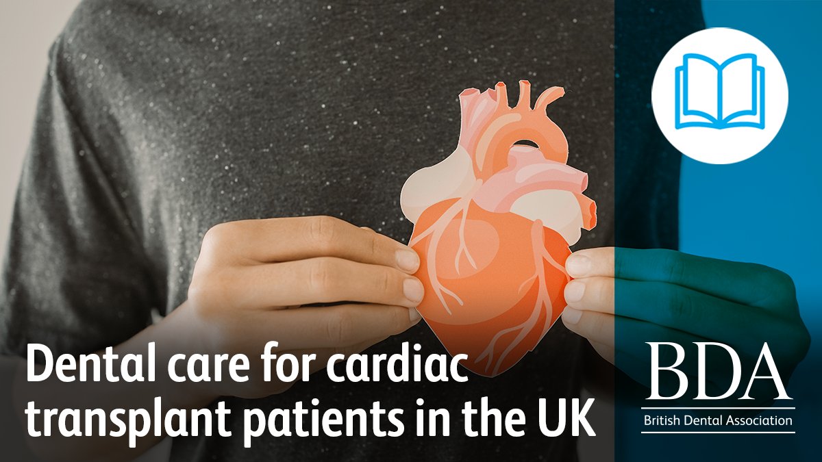 Increasing numbers of cardiac transplants are occuring each year in the UK, leading to dental professionals being more likely to manage these patients. This article proposed how to manage dental care for these patients: go.nature.com/3QCkWgz @The_BDJ