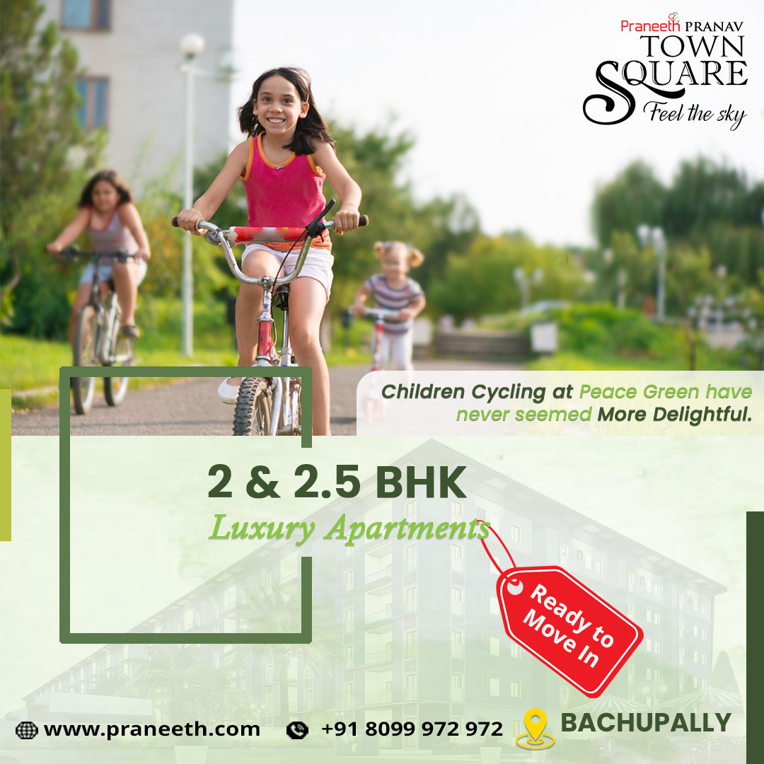 Children cycling at peace green have never seemed more delightful. 

🌐 : praneeth.com/praneethpranav…
☎️ : +91 8099972972

#praneethgroup #praneethpranavtownsquare #luxuryapartments #lifestyleupgrade #reputedrealestatedeveloper #community #gatedcommunityapartments