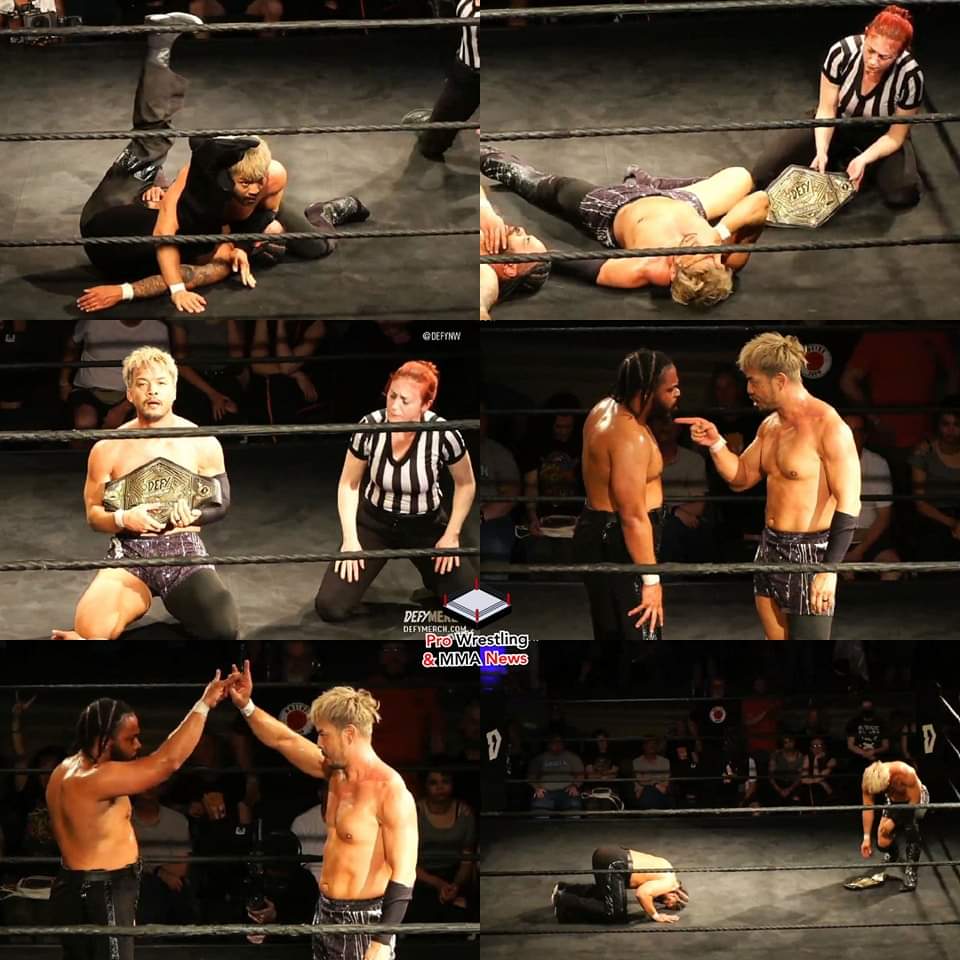 KENTA defeated Bryan Keith to retain the DEFY World Championship, after the match KENTA does the too sweet with Bryan Keith instead of shaking his hand. #DefyHereAndNow