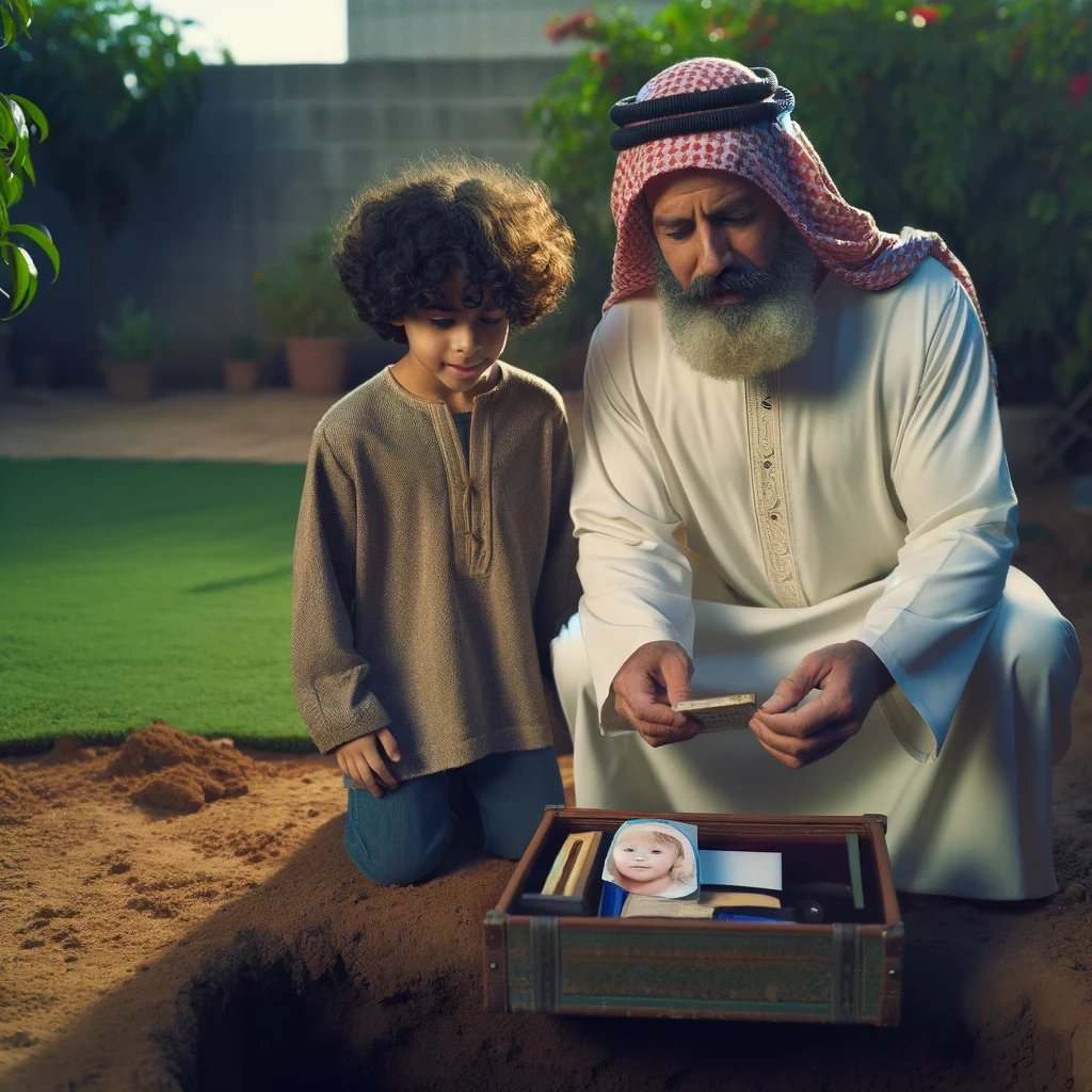 France, 2043: - Papa ? On doit creuser profond pour enterrer 'Chatouille' ? - Oui mon fils, quand on enterre un cadavre il vaut mieux le faire profondément. Même si c'est juste un petit chat. - Starfoullah papa, c'est quoi qui dépasse de la terre ? - On dirait une boîte, c'est…