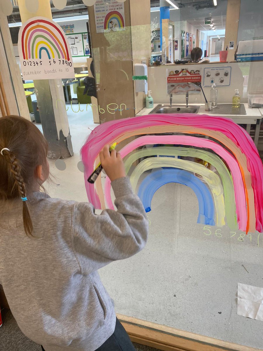 GarnockPrimary's tweet photo. The girls did an amazing job painting a number bonds to 10 rainbow in our classroom for us to use everyday π #Numeracy #additionto10 @GarnockCampus https://t.co/ixnQA43ZwL