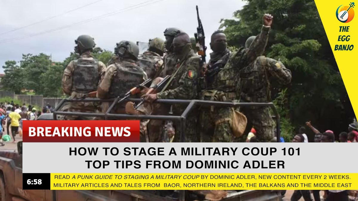 This week, due to the incompetence at Number 10, we’re taking a look at how to stage a full-on military coup d’état.

New content every 2 weeks, this week we have Dominic Adler' 'A Punk Guide to Staging a Military Coup'

eggbanjo.net/6h4x

#britisharmy
#armylife
#eggbanjo