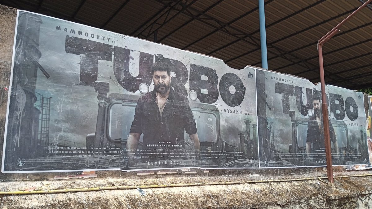 #Turbo Banners and posters in theatres now..🎉 #TurboFromMay23 #Mammootty #Vysakh #MidhunManuelThomas