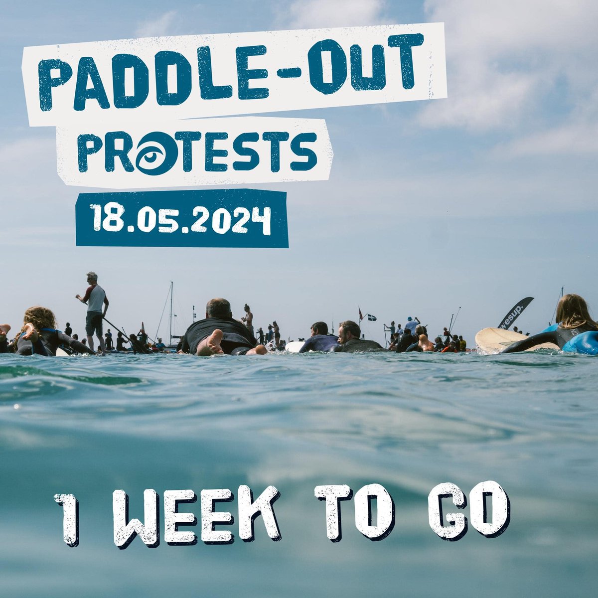 🚨One week to go! 🚨 📢If you're sick of sewage, join us for the biggest mass paddle out protest yet and show the government, regulators and water companies that we have had enough, find your nearest paddle out - pulse.ly/jxk277lzix
