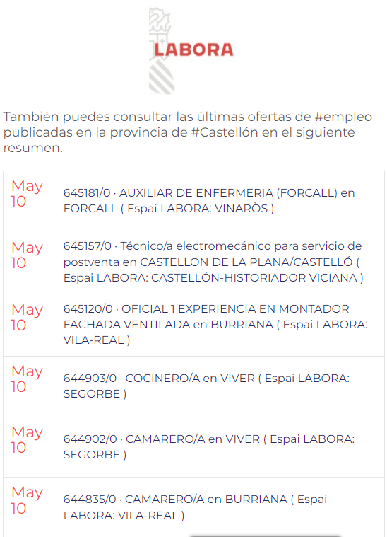 🏬10/05/2024 👩‍🦳🧑🖱 Pulsa en el enlace↘️ buff.ly/3QpPGBo 👩‍🦳🧑 consulta las nuevas #ofertasdeempleo📜 de #PuntLabora en #Castellón y mas novedades en el portal📲#APdCS 👀