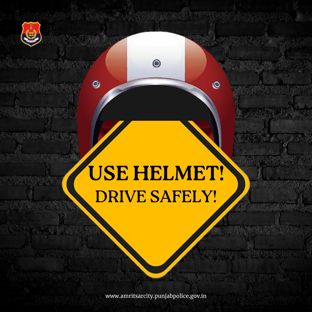 ਬੇਵਕੂਫ ਨਾ ਬਣੋ, ਹੈਲਮੇਟ ਪਾਓ। ਇੱਕ ਹੈਲਮੇਟ ਹੀ ਸੜਕ ‘ਤੇ ਤੁਹਾਡਾ ਸਭ ਤੋਂ ਵਧੀਆ ਦੋਸਤ ਹੈ”

“Don’t be stupid, wear a helmet.” “A helmet is your best friend on the road.”

#FollowTrafficRules
#StaySafe