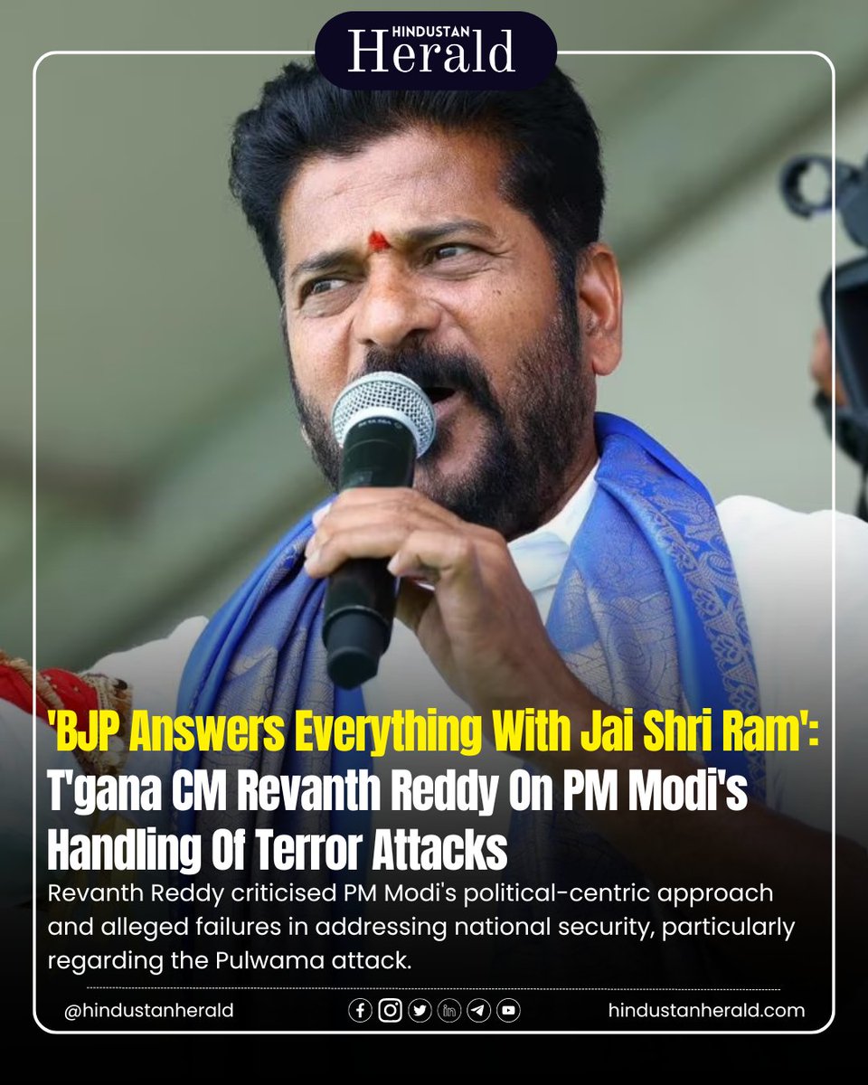 Telangana CM Revanth Reddy questions PM Modi's approach to terror attacks and national finances, highlighting concerns over a political-centric agenda. Join the conversation on #nationalsecurity and #governance. Follow @hindustanherald for more. #hindustanherald #Telangana