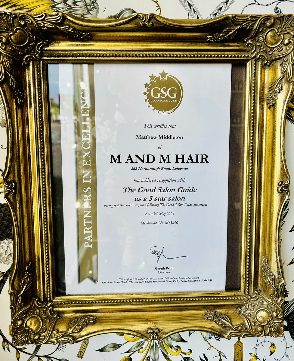 M&M Hair, 🤩 WOW 🤩 So PROUD awarded partners of excellence 2024 with the Good Salon Guide 👏🏻👏🏻👏🏻 Well done to all our fabulous team who make our salon so unique. 🌟🌟🌟🌟🌟 #mandmhair #leicestersalon #leicesterhair @GooSalonGuide